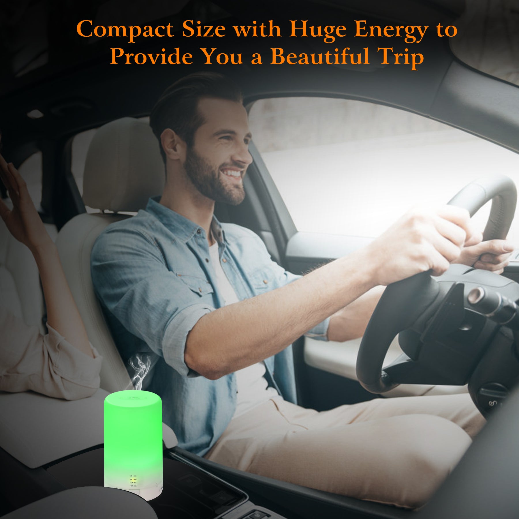 Portable humidifier beside candles in yoga space