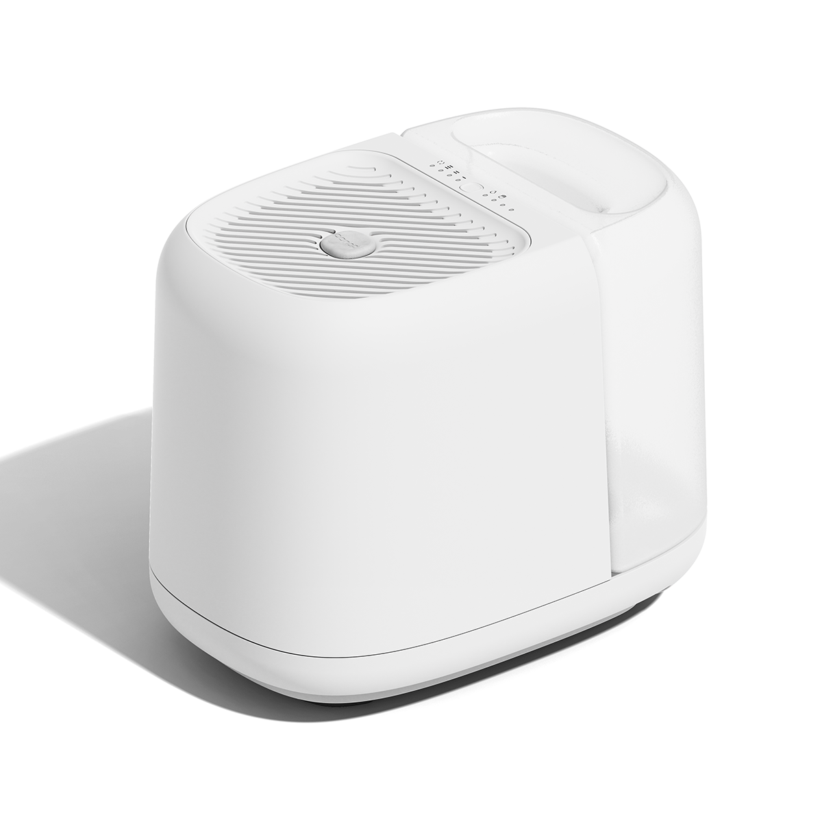 Premium humidifier in elegant home setting with ambient lighting