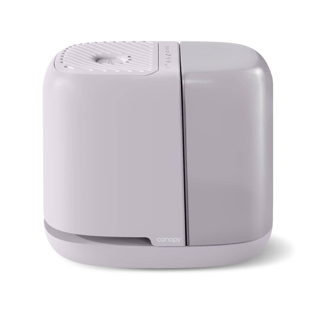 Humidifier running in night mode with soft glow