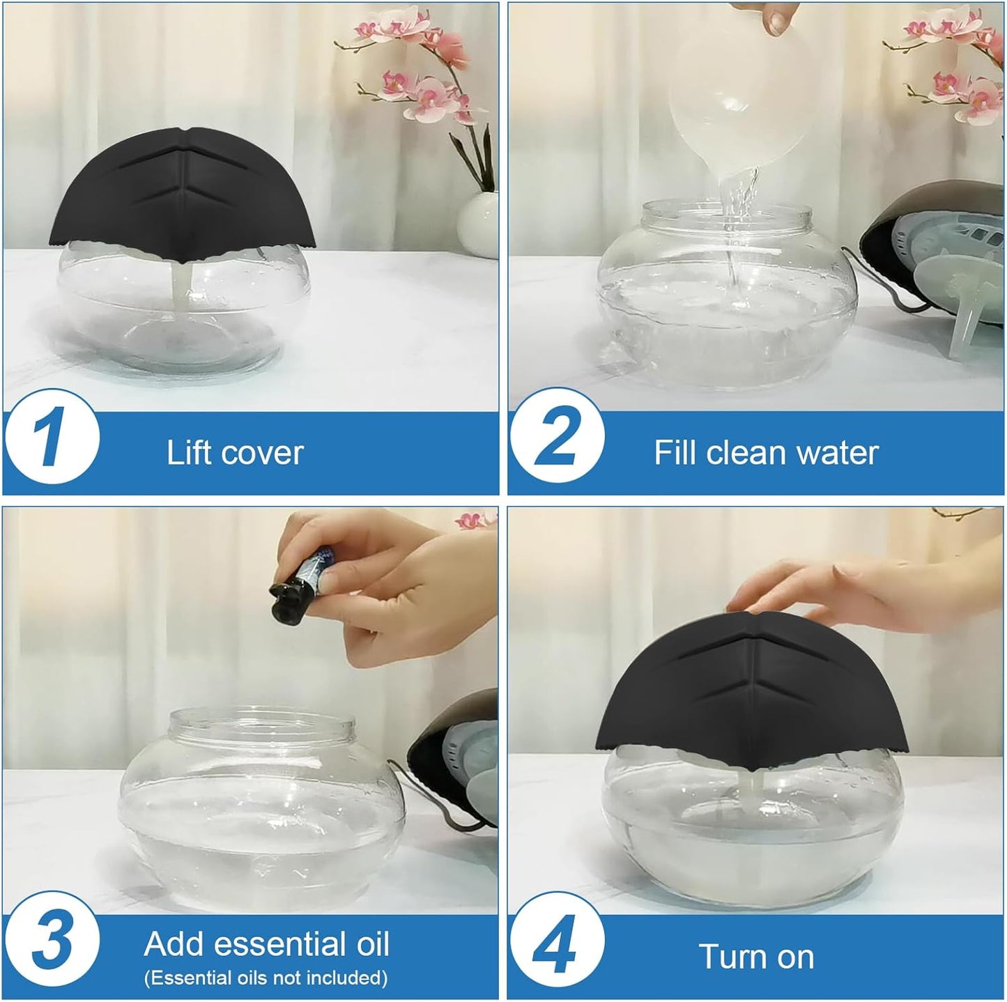 Top view of compact air purifier controls