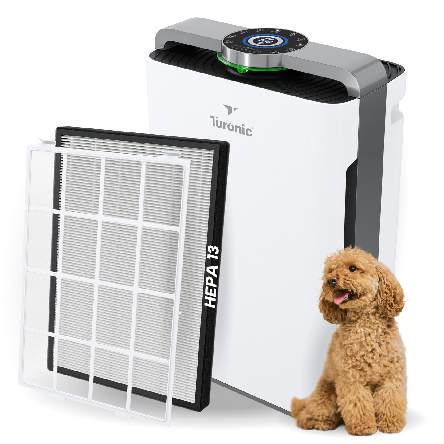 Compact humidifier on white background emitting mist