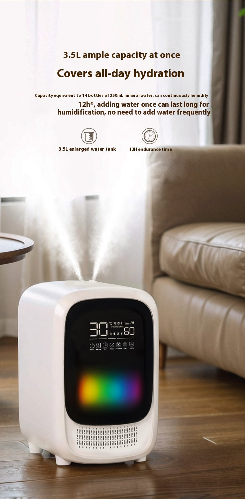 LED lighting color cycle demonstration