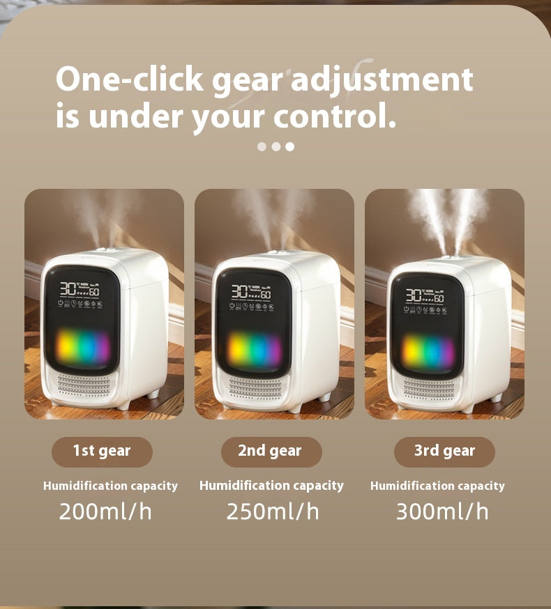 Humidifier operating in bedroom night mode